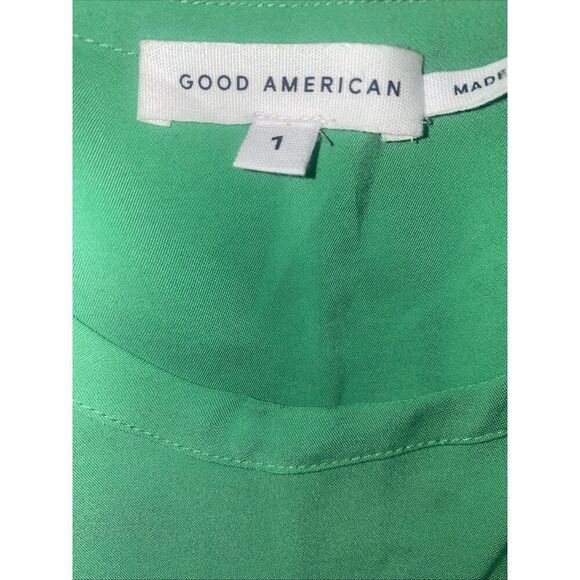 Good American Cut In Woven Tank TOP Summer Green Women’s Size 1 Small NEW - Picture 3 of 5